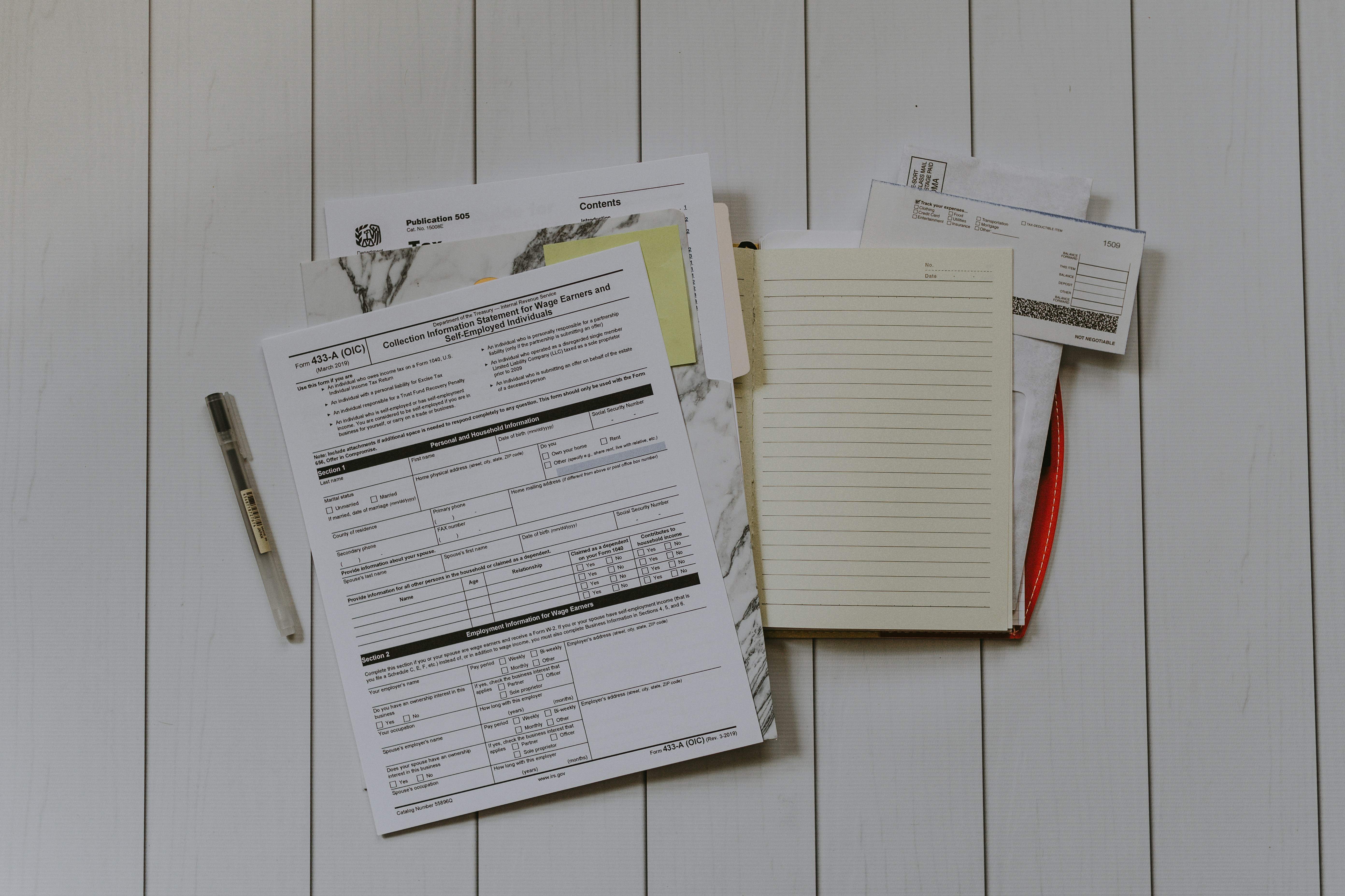 Tax preparation workspace